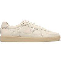 Clarks Men's Craft Pro Off-White Leather Trainers, Lace Up in White | Size: 10-Standard Fit