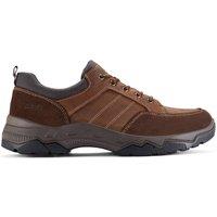Clarks Men's Alcombe Lace Brown Leather Trainers, Lace Up | Size: 8-Wide Fit