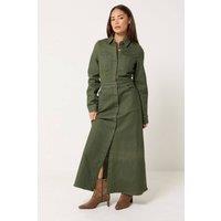 PixieGirl Women's Petite Denim Maxi Dress in Green | Size: 12