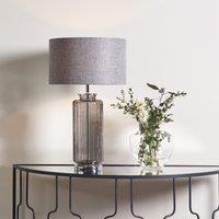Pagazzi Brock Grey Smoked Glass Table Lamp in Black