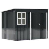 Living and Home 9X6FT Outdoor Metal Garden Storage Shed in Black