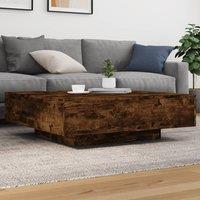 Berkfield Home Coffee Table Smoked Oak 100x100x31 cm Engineered Wood in Brown | Size: 100 x 100 x 31 cm