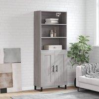 Berkfield Home Highboard Grey Sonoma 69.5x34x180 cm Engineered Wood