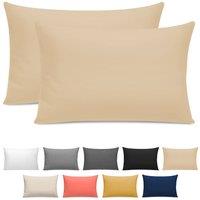 Lazzaro Home 400 TC Egyptian Cotton Pillowcases Pack of 2 Luxurious & Breathable in Beige | Size: Standard