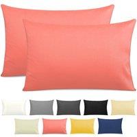 Lazzaro Home 400 TC Egyptian Cotton Pillowcases Pack of 2 Luxurious & Breathable in Coral | Size: Standard