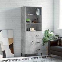 Berkfield Home Highboard Concrete Grey 69.5x34x180 cm Engineered Wood