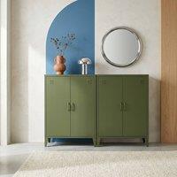 sweeek Set of 2 metal cabinets/wardrobes 2 doors L 75 x W 33 x H 110 cm in Khaki