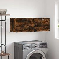 Berkfield Home Wall Cabinet Smoked Oak 100x36.5x35 cm Engineered Wood in Brown