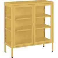 tectake Metal Display Case Baker in Yellow