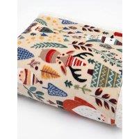 Deyongs Drammen Village Printed Supersoft Throw in Cream | Size: 130 cm x 170 cm