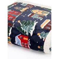 Deyongs Oslo Houses Printed Supersoft Throw in Navy | Size: 130 cm x 170 cm