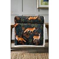 Deyongs Fox & Deer Printed Supersoft Throw in Chocolate | Size: 140 cm x 180 cm