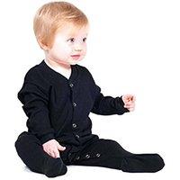 Larkwood Girl's Plain Long Sleeved Sleepsuit in Black | Size: 12-18 m