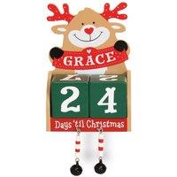 History & Heraldry Pre-personalised Wood Advent Block Calendar - Over 80 Titles - Grace in Brown