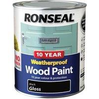 Ronseal 10 Year Weatherproof Wood Paint 750ml in Black