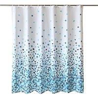 Neel Blue Mosaic Blue Polyester Shower Curtain, Water-Resistant Bathroom Curtain With 12 Hooks - 180x200cm | Size: 180 cm width x 180 cm drop
