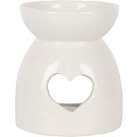 Something Different Ceramic Heart Oil Burner in White