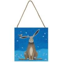Ailsa Black Bells Hare Plaque in Mid Blue