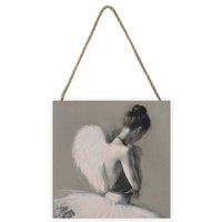 Hazel Bowman Angel Wings II Wooden Plaque in Grey