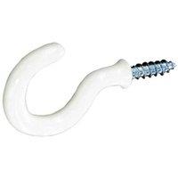 Securit Plastic Cup Hooks (Pack of 4) in White