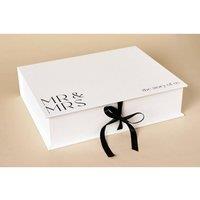Amore by Juliana Wedding Gift Linen A4 Keepsake Box Mr & Mrs in White