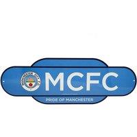 Manchester City FC Retro Years Plaque in Mid Blue