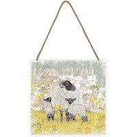 Summer Thornton Woodland Nature Sheep Wooden Block in White