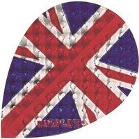 Harrows Dimplex Pear Union Jack Dart Flights in Red
