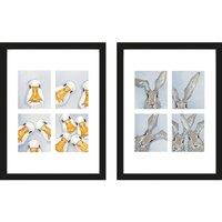 Bev Davies Photo Booth Geese Photo Booth Hares Framed Print Set Pack of 2 in Black