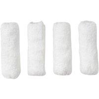 LickTools Friendly Medium Pile Paint Roller Sleeve (Pack of 4) in White