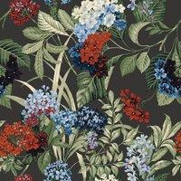 Belgravia Misaki Floral Wallpaper in Charcoal