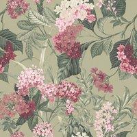 Belgravia Misaki Floral Wallpaper in Pale Green