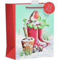 Giftmaker Robin Christmas Gift Bag in Red | Size: Large