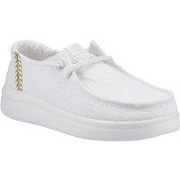 Hey Dude Women's Wendy Rise Perf Canvas Shoes in White | Size: 6