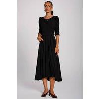 Jolie Moi Women's 3/4 Sleeve Modal Viscose Midi Dress in Black | Size: 18