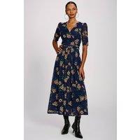 Jolie Moi Women's Half Sleeve Print Lace Maxi Dress | Size: 12