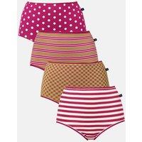 British Boxers Women's Pack of Four Rhubarb Sugar Bamboo Full Briefs | Size: 18