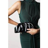 Where's That From Women's Merlis Ruched Pleated Clutch Bag in Black