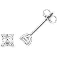 Cervin Blanc Women's Lab Grown Asscher Cut Diamond 4 Claw Stud Earrings Silver