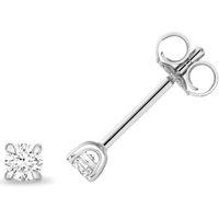 Cervin Blanc Women's Lab Grown Diamond 4 Claw Stud Earrings Sterling Silver