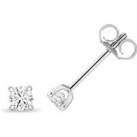 Cervin Blanc Women's Lab Grown Diamond 4 Claw Stud Earrings Fine Silver