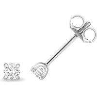 Cervin Blanc Women's Lab Grown Diamond 4 Claw Solitaire Stud Earrings Silver