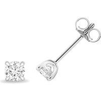 Cervin Blanc Women's Lab Grown Diamond 4 Claw Classic Stud Earrings Silver