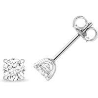 Cervin Blanc Women's Lab Grown Diamond 4 Prong Stud Earrings Silver