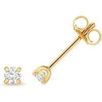Cervin Blanc Women's Lab Grown Diamond 4 Claw Studs Gold Plated Silver