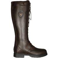 Moretta Women's Teramo Lace Leather Country Boots in Dark Brown | Size: 4-Wide Fit