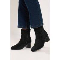 Yours Women's Square Heel Ankle Boots In Wide E & Extra Wide EEE Fit in Black | Size: 9EEE