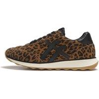 FitFlop Women's Retro-Q Suede Leopard Trainers Tan/Black | Size: 5