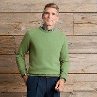 Lands' End Men's Tall Crew Neck Cashmere Jumper in Green | Size: XL