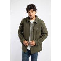 Weird Fish Men's Boyd Polar Fleece Shacket in Olive | Size: Large